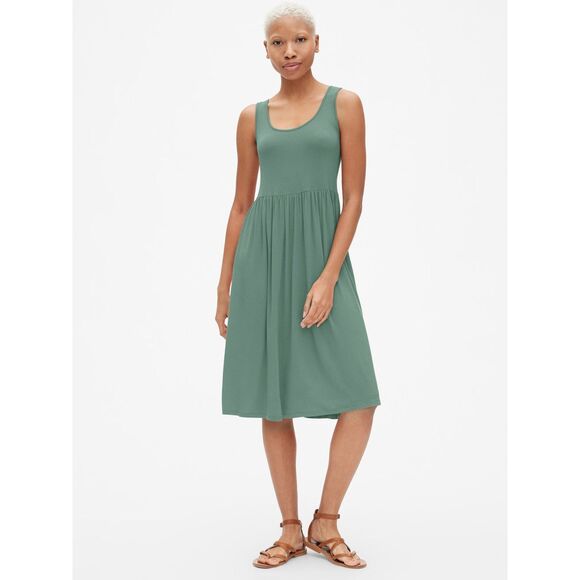 NWT Gap Fit and Flare Tank Midi Dress L - Picture 1 of 7